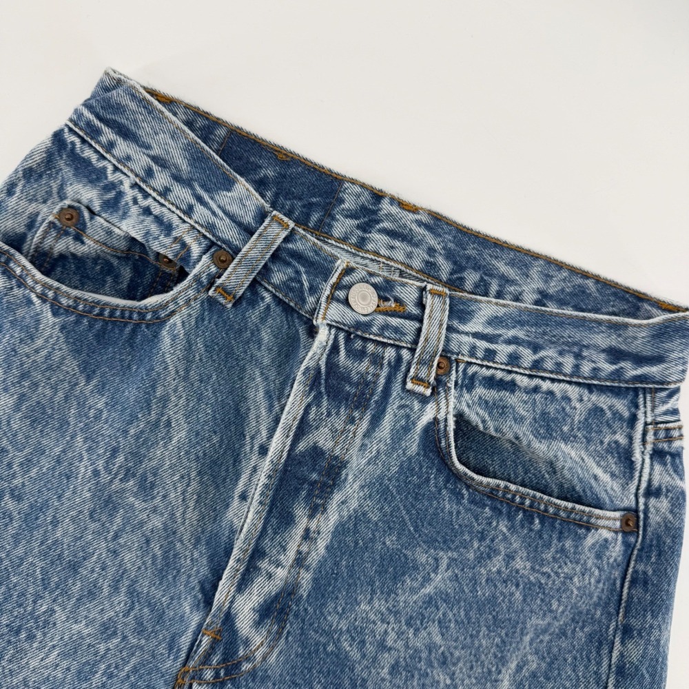 Levi's 501 Jeans Mens 29x30 Blue Acid Wash Straight Leg Made in USA Vintage 90s